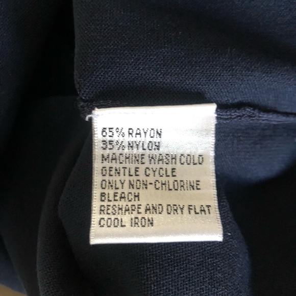 Talbots Navy Notch Neck 3/4 Sleeve Top size 1X - Picture 5 of 5